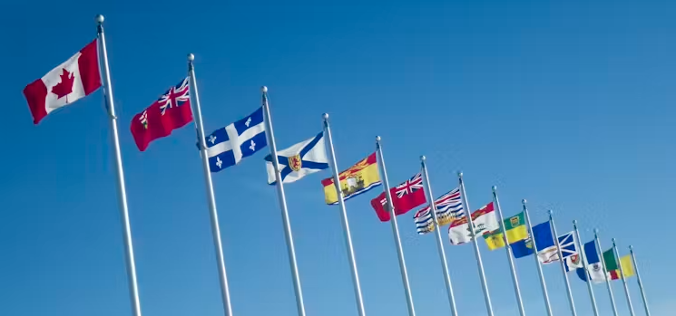 The flag of Canada and the Canadian Provinces