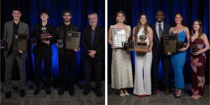 Mystics men's soccer and women's volleyball award recipients